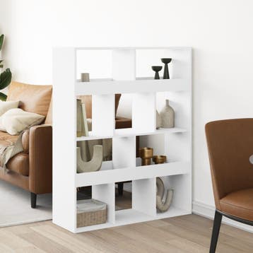 vidaXL Kamerscherm 100x33x125,5 cm bewerkt hout wit, Minder dan 50 cm, Verzenden, 100 tot 150 cm, Nieuw