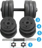 2dekans | Yaheetech Halterset Verstelbaar 20 kg – 39 x 2,5, Ophalen of Verzenden, Zo goed als nieuw