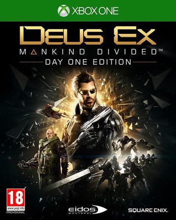 Deus Ex: Mankind Divided Day One Edition Xbox One, 1 speler, Ophalen of Verzenden, Zo goed als nieuw, Vanaf 18 jaar