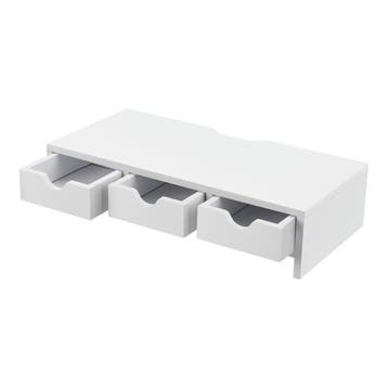 [en.casa] Monitorstandaard Ruovesi verhoger 12x51x25 cm wit, Verzenden, Nieuw in verpakking