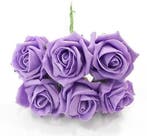 Foamroos Princess Kleurvast Lila 6 cm Bundel 6 stuks, Ophalen of Verzenden, Nieuw