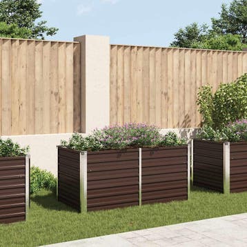 vidaXL Plantenbak verhoogd 160x80x77 cm gegalvaniseerd staal, 100 cm of meer, Verzenden, Nieuw, Metaal