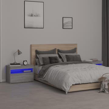 vidaXL Nachtkastje 2 st met LED-verlichting 60x35x40 cm, Minder dan 45 cm, Verzenden, Nieuw, Minder dan 55 cm