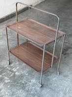 Trolley - Hout, Metaal - Vintage opvouwbare kar met planken