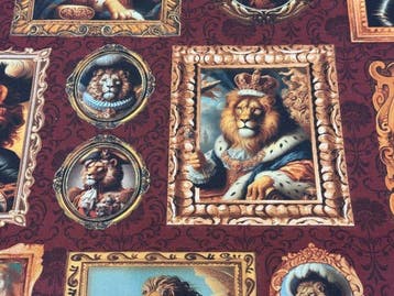 Koninklijke Galerij der Geïllustreerde Leeuwen - Meubelstof