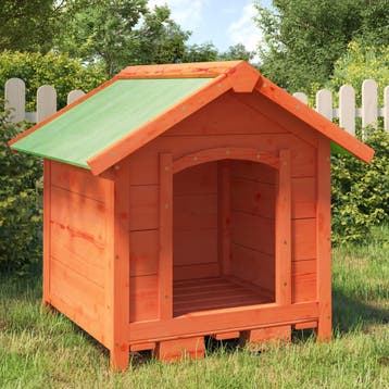vidaXL Hondenhok 65x65x61,5 cm massief grenenhout bruin, Verzenden, Nieuw