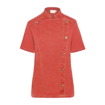GGM Gastro | KARLOWSKY | Korte Mouw Dames Koksjas Jeans |, Verzenden, Nieuw, Rood, Overige typen