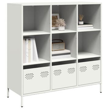 vidaXL buffetkast 101,5x39x103,5 cm staal wit, Verzenden, Nieuw, Metaal