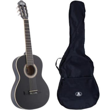 LaPaz C30BK klassieke gitaar 3/4-formaat zwart + gigbag, Muziek en Instrumenten, Verzenden, Nieuw