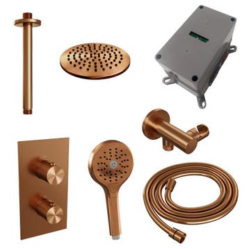 Brauer Copper Carving Thermostatische Regendoucheset Inbouw, Ophalen of Verzenden, Nieuw