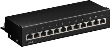 CAT 6 mini/desktop patchpaneel, 12-poorts (1 U)-Zwart, Computers en Software, Servers, Ophalen of Verzenden, Nieuw