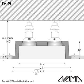 FOS09 Trimless Inbouwspot Dubbel Verdiept Vierkant - Gips..., Ophalen of Verzenden, Nieuw