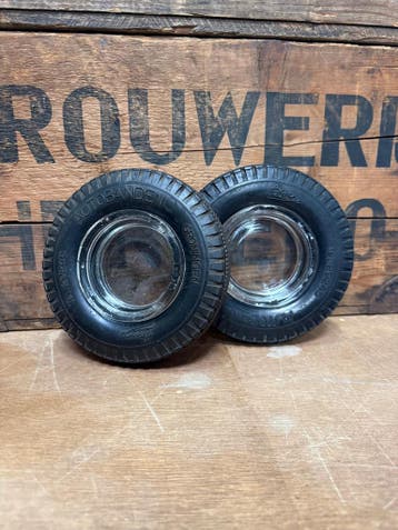 Vintage bandenasbakken met glazen inzet - COVA Autobanden, Ophalen of Verzenden, Nieuw