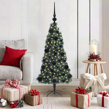 vidaXL Kunstmatige Vorstverlichte Kerstboom met Bal Set, Verzenden, Nieuw