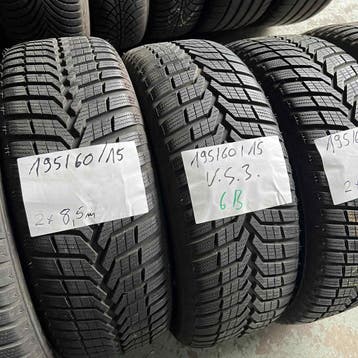 4 x Vredestein Snowtrac 3 195-60-15 Winterbanden 8,5mm, Gebruikt, 15 inch, Band(en), Personenwagen