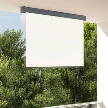 vidaXL Rolgordijn voor buiten 140x250 cm crème, Verzenden, Nieuw, Crème