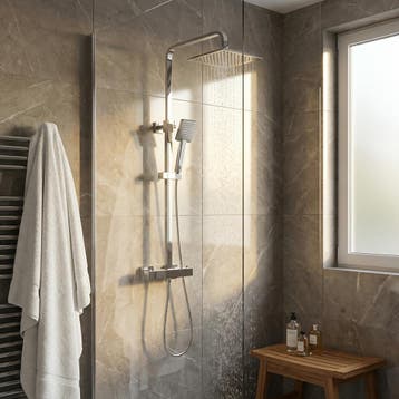 Regendouche Set | Thermostaatkraan | Nieuw | Scherpe Prijs, Ophalen of Verzenden, Nieuw, Chroom, Douche