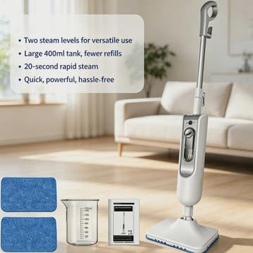 Stoomreiniger Mop met 2 Stoomstanden, 400ml Tank en Sterilis, Huis en Inrichting, Schoonmaakartikelen, Verzenden
