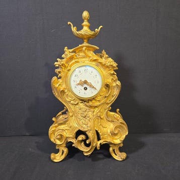 Tafelklok Rococo stijl - Verguld brons - 1850-1900 - Mooie, Antiek en Kunst