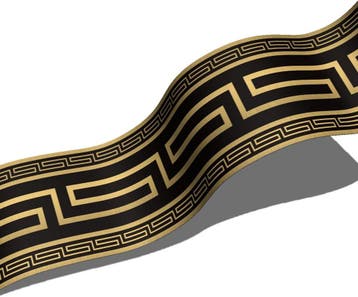 PVC Muurrand Grieks Design 3 rollen - Tweedekansje OP=OP, Ophalen of Verzenden, Zwart