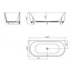 Half Vrijstaand ligbad BWS Jordan 180x80 Cm Wit Waste Wit, Ophalen of Verzenden, Nieuw