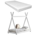 Juniorbed Tipi eenpersoonsbed incl. matras 80x160 - wit, Verzenden, Nieuw