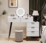 Kaptafel met LED-Spiegel – Wit, Modern en Functioneel Design, Verzenden, Nieuw