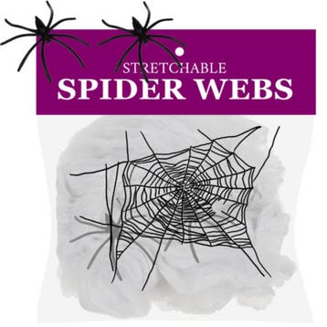 Ruhhy Halloween spinnenweb met 2 spinnen rekbaar kunstweb..., Ophalen of Verzenden, Nieuw