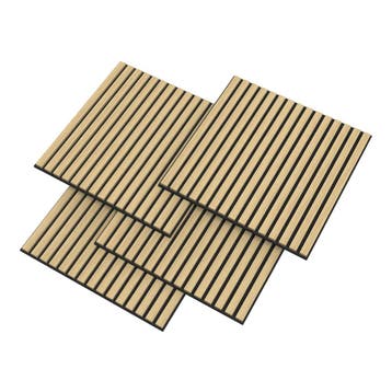 Akoestisch wandpaneel Vang 16 stuks eikenkleurig 60x60 cm 5,, Verzenden, Nieuw