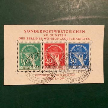 Berlijn 1949 - Geldhervormingsblok - einwandfrei gekeurd, Gestempeld