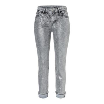 MAC • zilver coated Rich Slim jeans • 36, MAC, Verzenden, Nieuw, Grijs