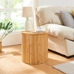 Bijzettafel Ledepid ronde tafel naturel 40x40 cm [en.casa], Verzenden, Nieuw