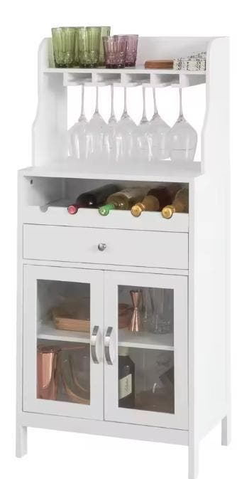 Witte Wijnkast met Wijnglashouder – Dressoir met Opbergruimt, Verzenden, Nieuw