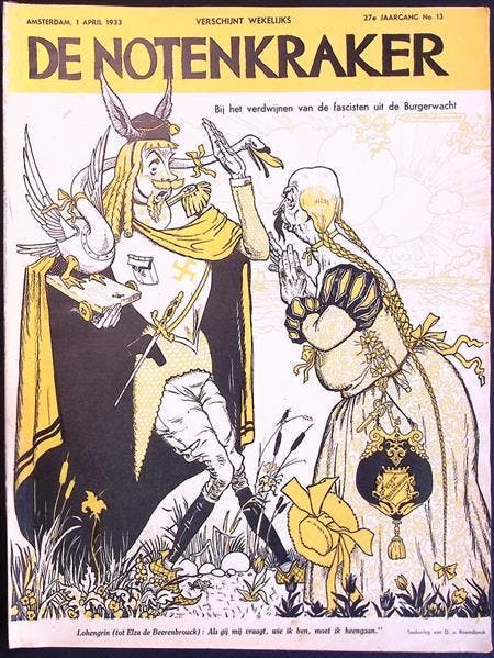 Spotprent met Beerenbrouck afgebeeld als figuur uit opera, Antiek en Kunst, Kunst | Litho's en Zeefdrukken, Verzenden