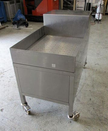 RVS Ijsbak, Crushed ice bak op wielen, B60 x D120 x H70cm, Gebruikt
