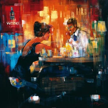 Kunstdruk Madjid - Bar Scene I 70x70cm, Verzenden, Nieuw