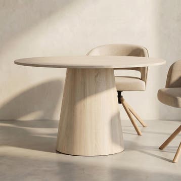 *WOONWINKEL* Ronde Eettafel Met Ronde Voet Whitewash, Verzenden, Nieuw