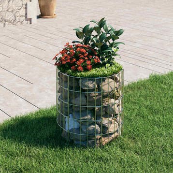 vidaXL Gabion paal rond Ø50x50 cm gegalvaniseerd staal, Verzenden, Nieuw, IJzer