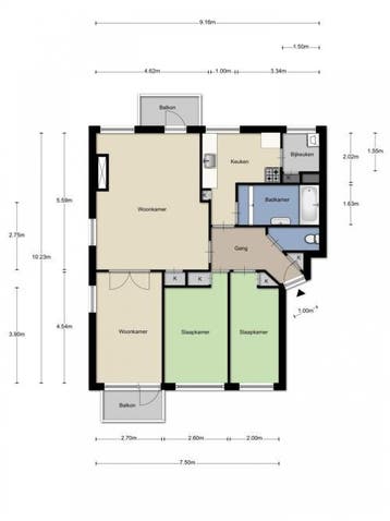 Te Huur 3 Kamer Appartement Pater Bleijsstraat In Tilburg, Huizen en Kamers, Tilburg, Noord-Brabant, Direct bij eigenaar, Appartement