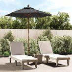 vidaXL Parasol met houten paal 196x231 cm antracietkleurig, Verzenden, Nieuw, 1 tot 2 meter