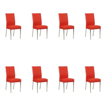 Set van 8 Leren eetkamerstoelen Real - Toledo Ferrari, Ophalen of Verzenden, Nieuw, Leer, Vijf, Zes of meer stoelen