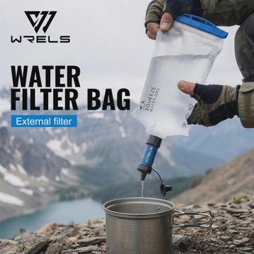WRELS Opvouwbare Waterfilter Zak - Outdoor Waterzuivering, B