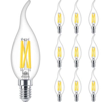 Philips - Dimbare LED Lamp E14 - Filament Kaars - 10 Stuks, Ophalen of Verzenden, Nieuw