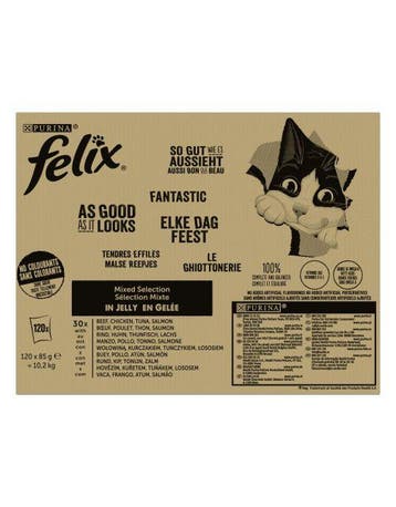 Felix Elke Dag Feest Mix Selectie Jelly-Gelei - Natvoer - Ru, Dieren en Toebehoren, Verzenden