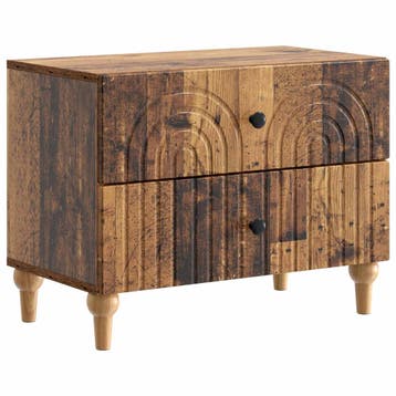 vidaXL Nachtkastje met lade Oud hout 62 x 34,5 x 48 cm, Minder dan 45 cm, Verzenden, Nieuw, Minder dan 55 cm