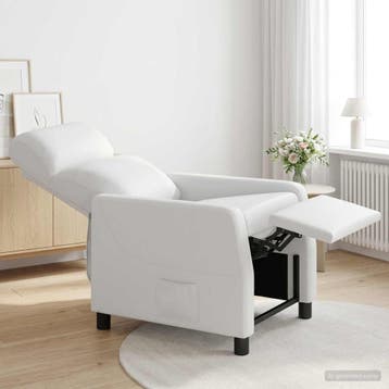 vidaXL Relaxfauteuil Wit Kunstleer, Verzenden, Nieuw