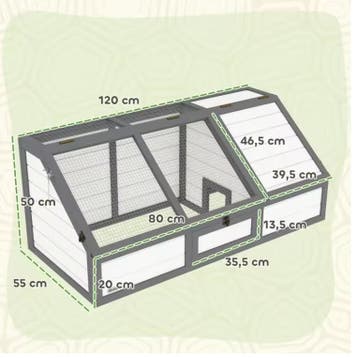 Houten Schildpad Buitenverblijf – Tortoise Enclosure 120 cm, Dieren en Toebehoren