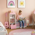Kinderrek met zitbank Vipsali 100x99x30 cm roze en wit [en.c, Verzenden, Nieuw