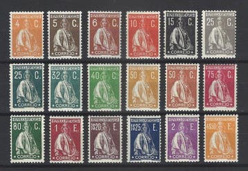 Portugal 1930 - Ceres volledige serie - Mundifil nº 495/512, Gestempeld
