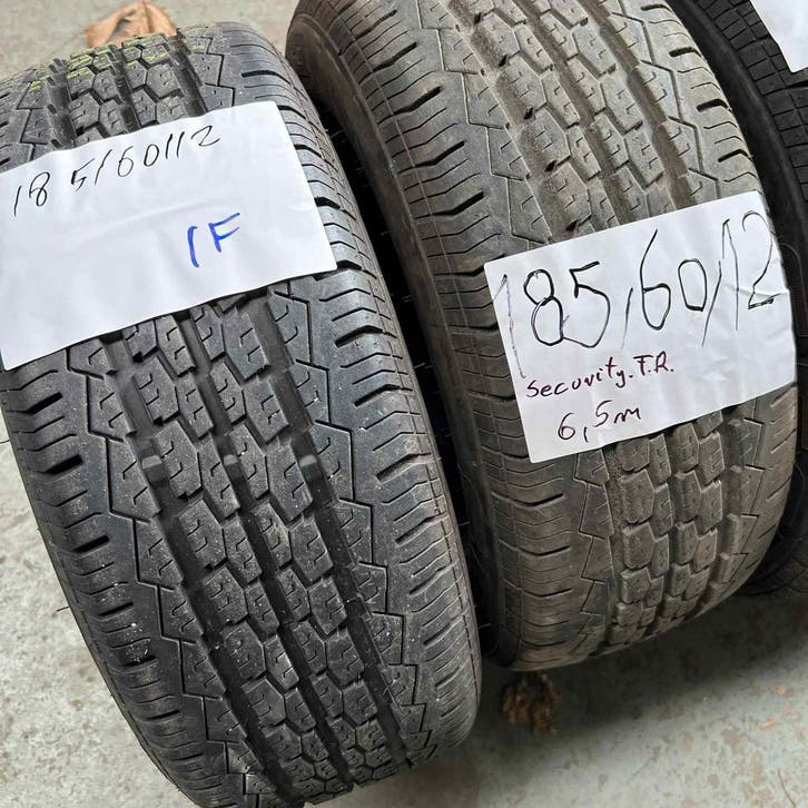 2 x Security 185-60-12 C Zomerbanden 6,5mm, Auto-onderdelen, Banden en Velgen, 12 inch, Zomerbanden, 185 mm, Bestelwagen, Gebruikt